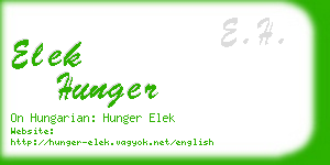 elek hunger business card